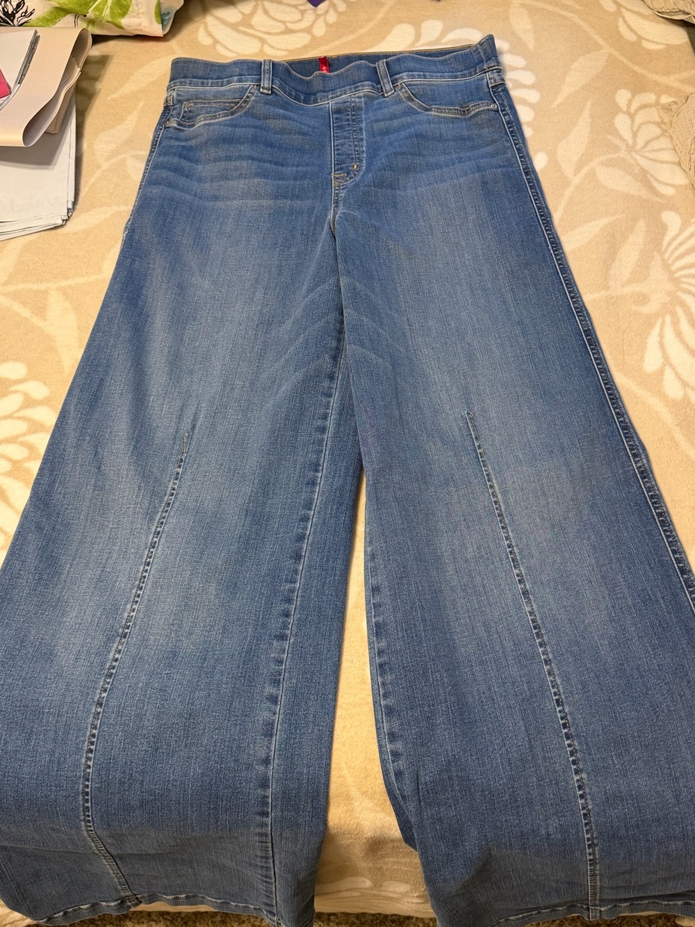 Spanx Wide Leg Blue Denim Jeans - Classic Blue